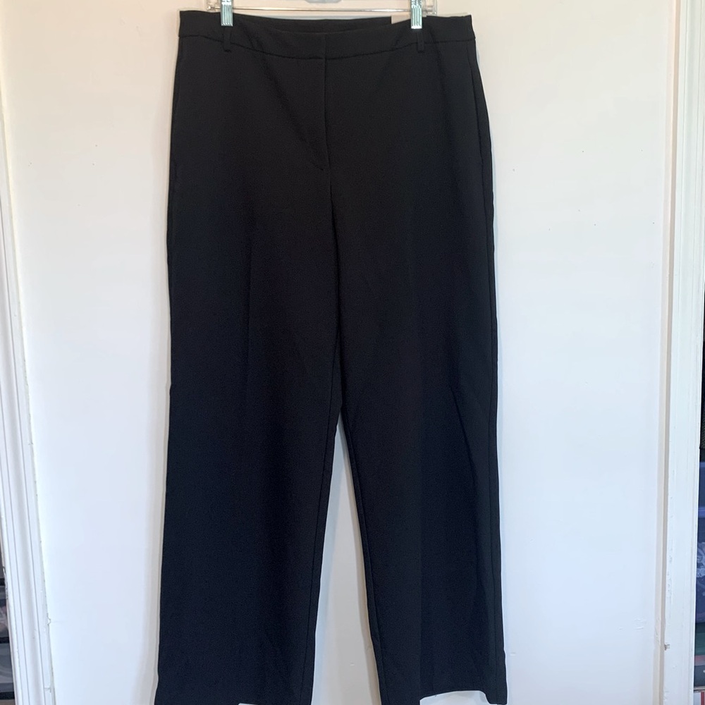 Joie Black Black Straight Leg Career Pants 14 Tall 35x32